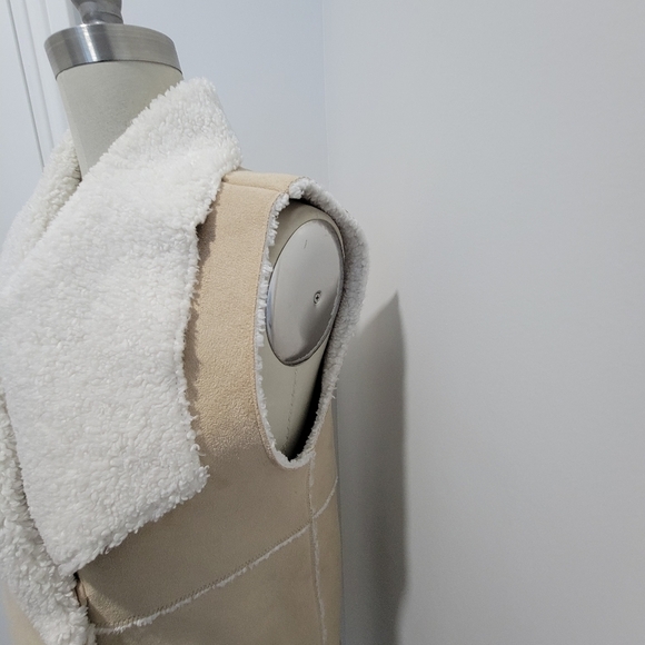 Dylan Boho Faux Suede Sherpa Fur Vest Size M - Picture 4 of 10